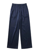 CALÇA RETA ACETINADA AZUL