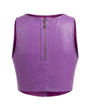 TOP EM COURO ROXO