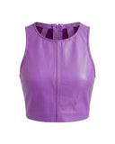 TOP EM COURO ROXO