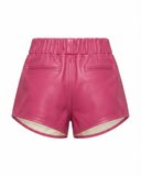 SHORTS COURO ROSA