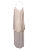 VESTIDO MIDI OFF WHITE COM BRILHOS