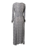 VESTIDO MIDI ESTAMPADO PRETO E BRANCO