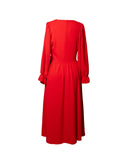 VESTIDO MIDI VERMELHO MANGA LONGA