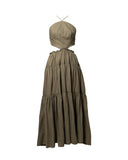 VESTIDO LONGO VERDE AMARRAÇÃO COSTAS