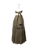 VESTIDO LONGO VERDE AMARRAÇÃO COSTAS