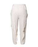 CALÇA OFF WHITE COM BABADOS