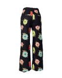CALÇA PRETA BORDADOS FLORAIS