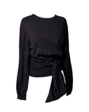 BLUSA MALHA MANGA LONGA PRETA