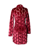 VESTIDO CURTO VELUDO ROSA
