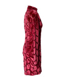 VESTIDO CURTO VELUDO ROSA