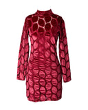 VESTIDO CURTO VELUDO ROSA
