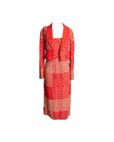VESTIDO MIDI VERMELHO ESTAMPADO