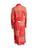 VESTIDO MIDI VERMELHO ESTAMPADO