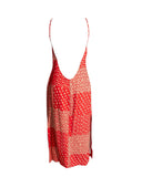 VESTIDO MIDI VERMELHO ESTAMPADO