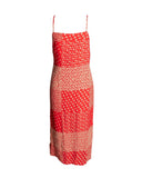 VESTIDO MIDI VERMELHO ESTAMPADO