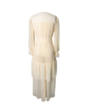 CHEMISE LONGA BEGE TRANSPARENTE