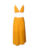 VESTIDO LONGO RENDA AMARELO