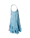 VESTIDO CURTO SEDA AZUL