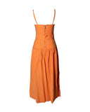 VESTIDO MIDI LARANJA COM CINTO