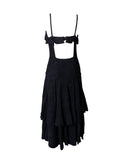VESTIDO MIDI BABADOS PRETO