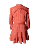 VESTIDO CURTO BABADOS TERRA