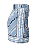 SHORTS CINTURA ALTA ESTAMPADO AZUL