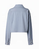 CAMISA CURTA OVERSIZED AZUL