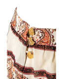 SAIA MIDI ESTAMPA PAISLEY BEGE