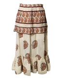 SAIA MIDI ESTAMPA PAISLEY BEGE