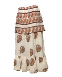 SAIA MIDI ESTAMPA PAISLEY BEGE