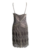 VESTIDO CURTO BORDADO CINZA