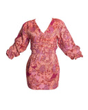 VESTIDO CURTO JACQUARD ROSA