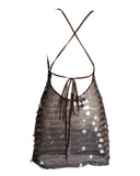 VESTIDO CURTO BRILHOS MARROM
