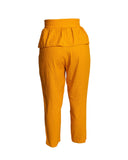 CALÇA AMARELA RETA PEPLUM