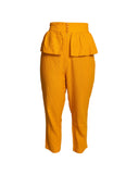 CALÇA AMARELA RETA PEPLUM