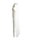 VESTIDO MIDI OFF WHITE DETALHE ZÍPER
