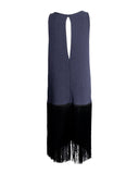 VESTIDO MIDI AZUL FRANJAS
