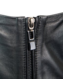 VESTIDO MIDI PRETO EM COURO