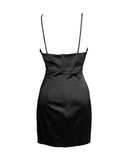 VESTIDO CURTO ACETINADO PRETO