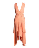 VESTIDO MIDI/LONGO RECORTES ROSA