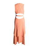 VESTIDO MIDI/LONGO RECORTES ROSA