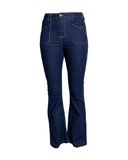 CALÇA JEANS FLARE AZUL ESCURO