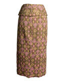 SAIA MIDI ESTAMPADA ROSA E VERDE