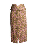 SAIA MIDI ESTAMPADA ROSA E VERDE
