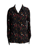 CAMISA SEDA ESTAMPA FLORESTA PRETA