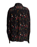 CAMISA SEDA ESTAMPA FLORESTA PRETA