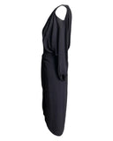 VESTIDO MIDI PRETO TRANSPASSADO