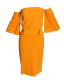VESTIDO MIDI AMARELO MOSTARDA