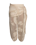 CALÇA TRICOT BORDADO BEGE