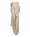 CALÇA TRICOT BORDADO BEGE